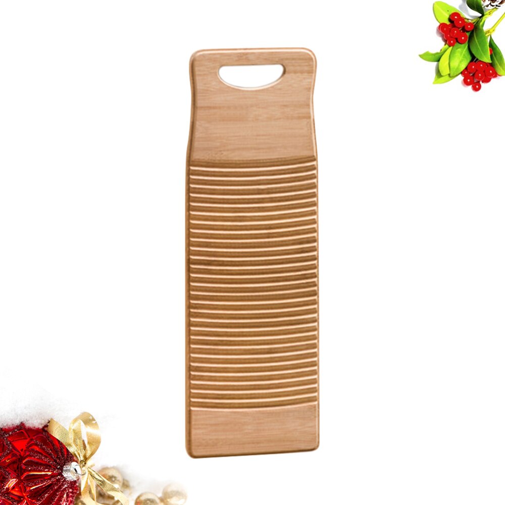 Solid Bamboo Scrubbing Board Anti-slip Laundry Washboard Cleaning Washing Board for Home Shop - 40cm