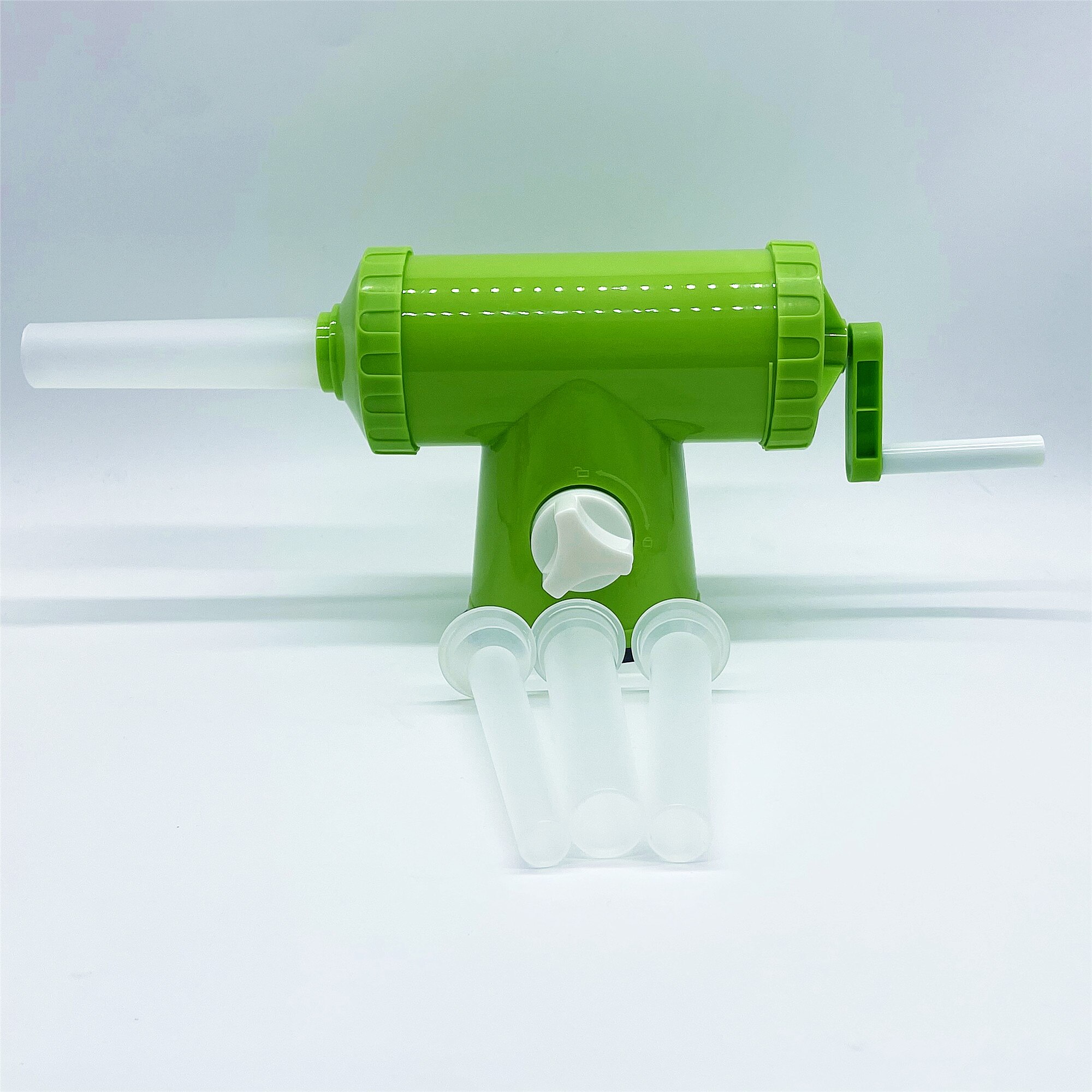 2 lbs Plastic Manual Sausage Meat Fillers Machine Meat Stuffer Filler Hand Operated Sausage Machines with 4 Funnel Nozzle