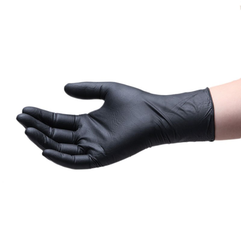 100 pièces noir gants jetables Latex vaisselle cuisine travail médical jardin gants universel pour gauche et droite