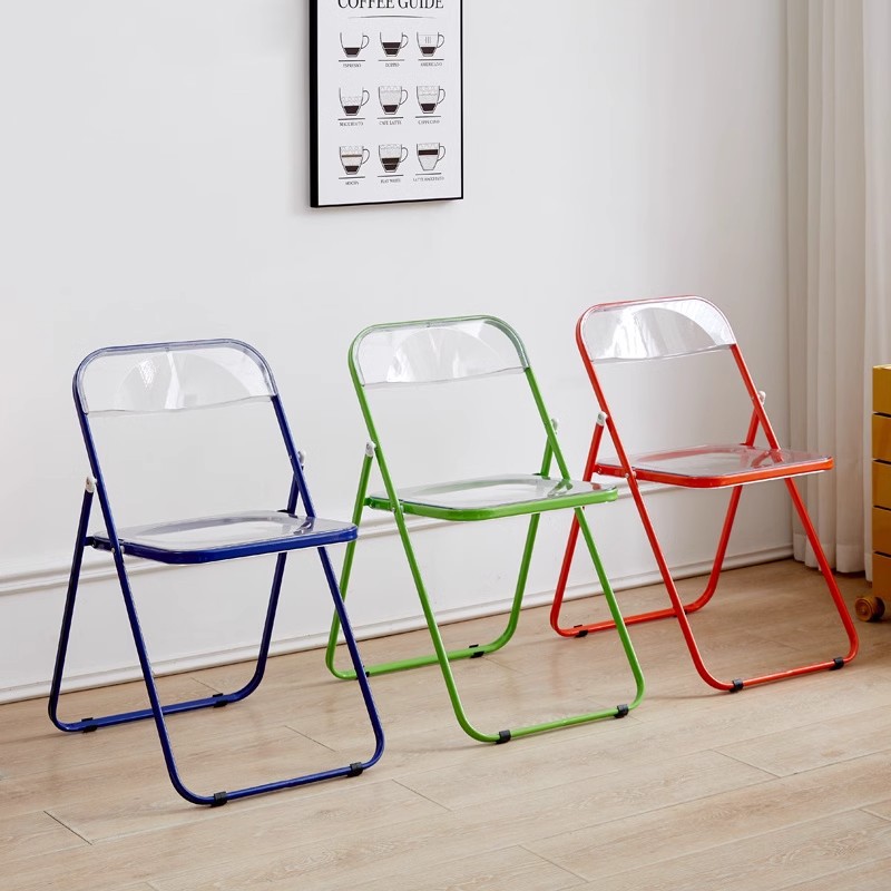 Silla plegable transparente, silla de comedor moderna y sencilla a la para el hogar, tienda de ropa acrílica, tienda de té de la leche, silla plegable de ocio