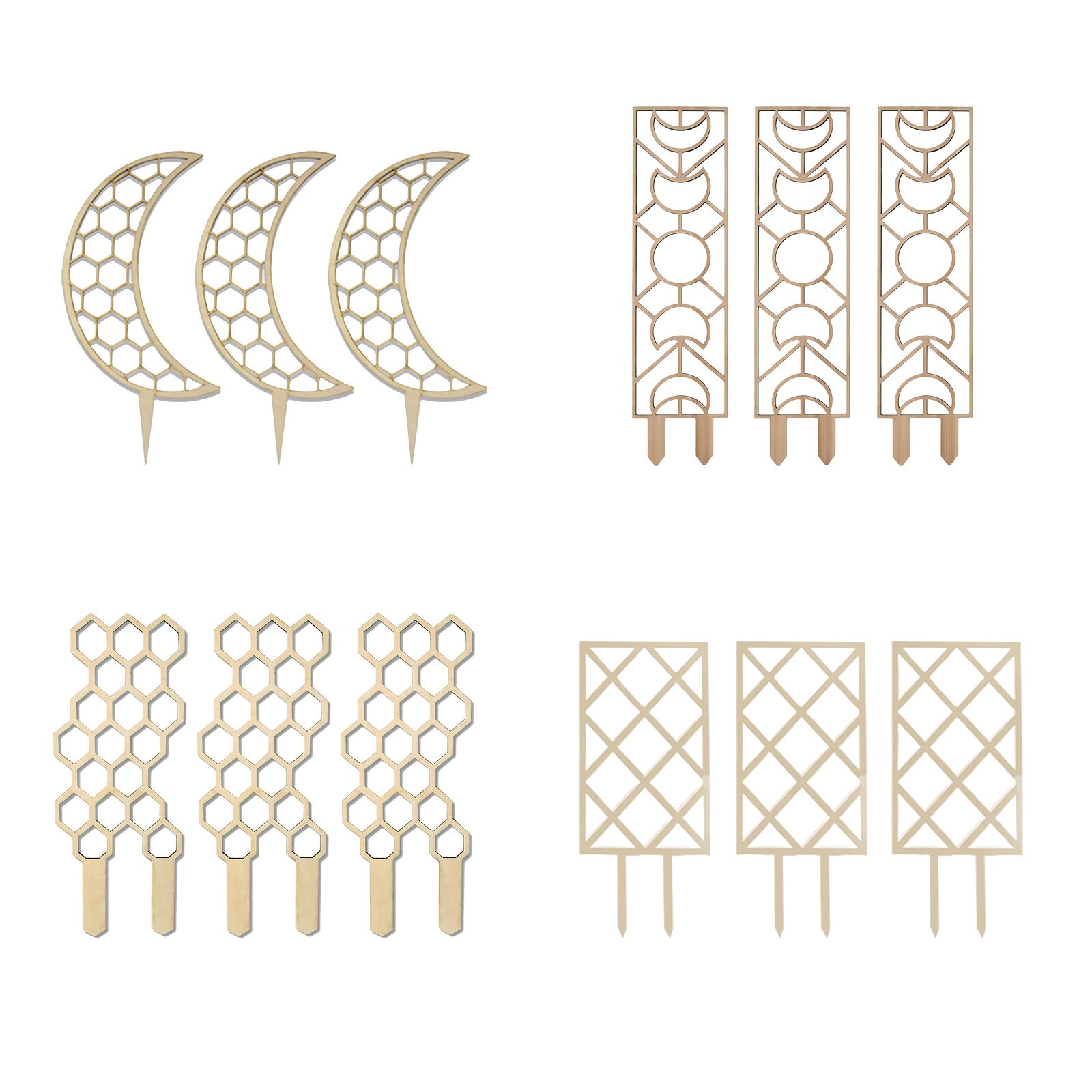 Enrejados para plantas trepadoras, 3 piezas, soporte para plantas de jardín DIY, soporte para vides de flores, poste de madera, suministros para jardín