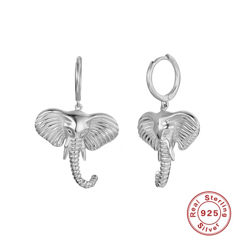 Roxi vintage guld sølv elefant hoop øreringe til kvinder piger 925 sterling sølv smykker cool fest piercing ørering kolczyki