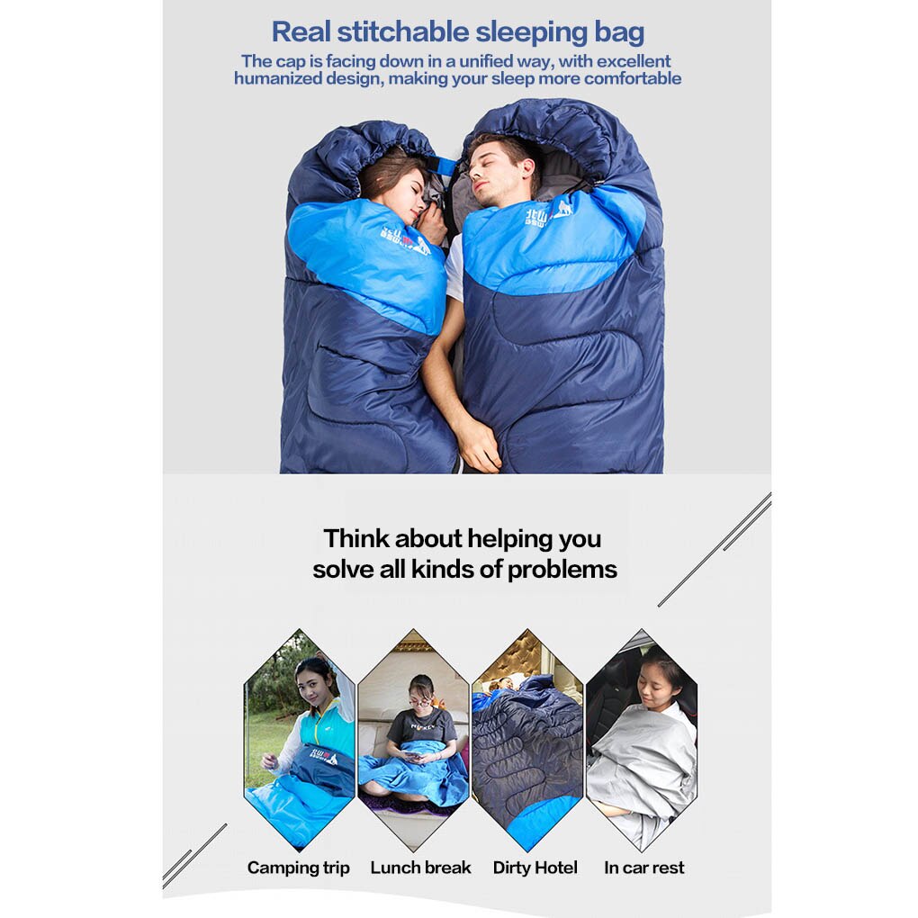 Camping Sleeping Bag All Season Lightweight Warm and Cold Envelope Backpacking Sleeping Bag for Outdoor Traveling Hiking