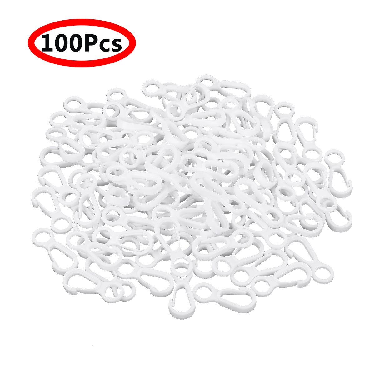 100 stk plastik karabinspænde mini flagstang klip snaps krog bærbare vedhæftede stropper spænder til bagage rygsæk tasker: Hvid 100 stk