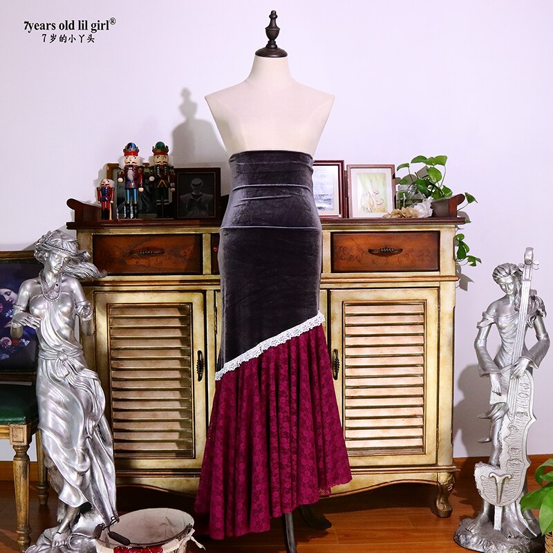Filles robe espagnole Costume Flamenco velours et dentelle femmes salle de bal valse danse Foxtrot vêtements