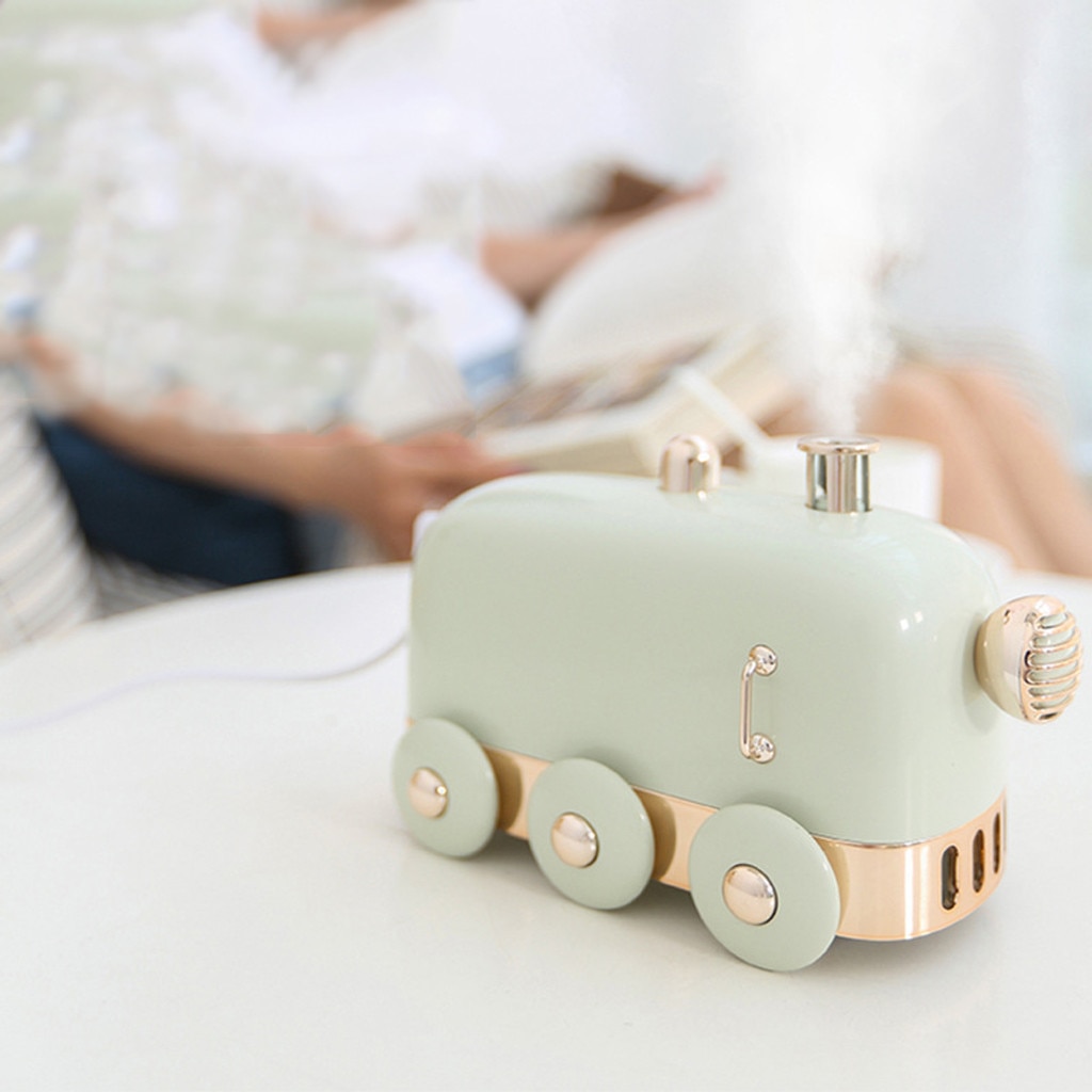 Ultrasone Luchtbevochtiger Retro Mini Trein Usb Aroma Air Diffuser Essentiële Olie Mist Maker Fogger Met Kleur Led Licht # G40