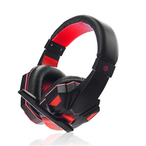 Surround Stereo Gaming Headset Headband Headphone Wired USB 3.5mm LED with Mic for PC PS4 Xbox One Laptops Tablet Smartphones: PC780-No light-Red