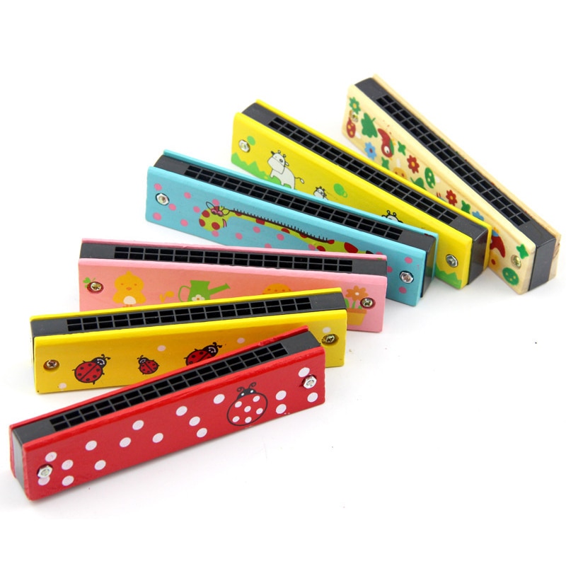 Giocattoli educativi colorati musicali in legno per armonica giocattolo per strumenti musicali per bambini regalo per bambini colore casuale