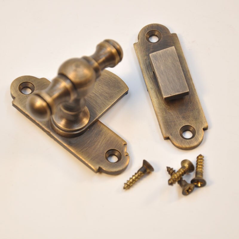 Antique Brass Bathroom Door Catch Window Hasp Side Moving Door Lock Cabinet Handles