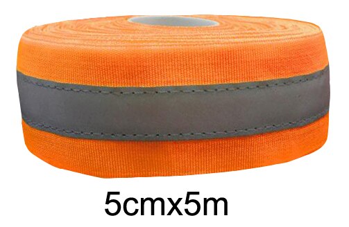 Fluorescent Yellow&amp;Fluorescent Orange Reflective Fabric Tape Sew On Safe Clothing: Orange 5m