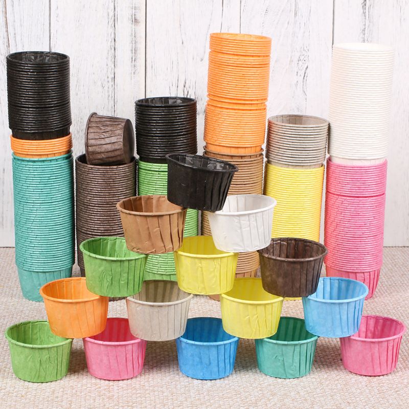50pcs Muffin Cupcake Paper Cup Oilproof Cupcake Liner Baking Cup Tray Case