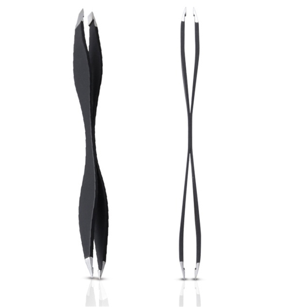 1 ud. Pinzas rosas de doble punta para cejas, pinzas antiestáticas para extensión de pestañas, rizo, herramientas de maquillaje de belleza,