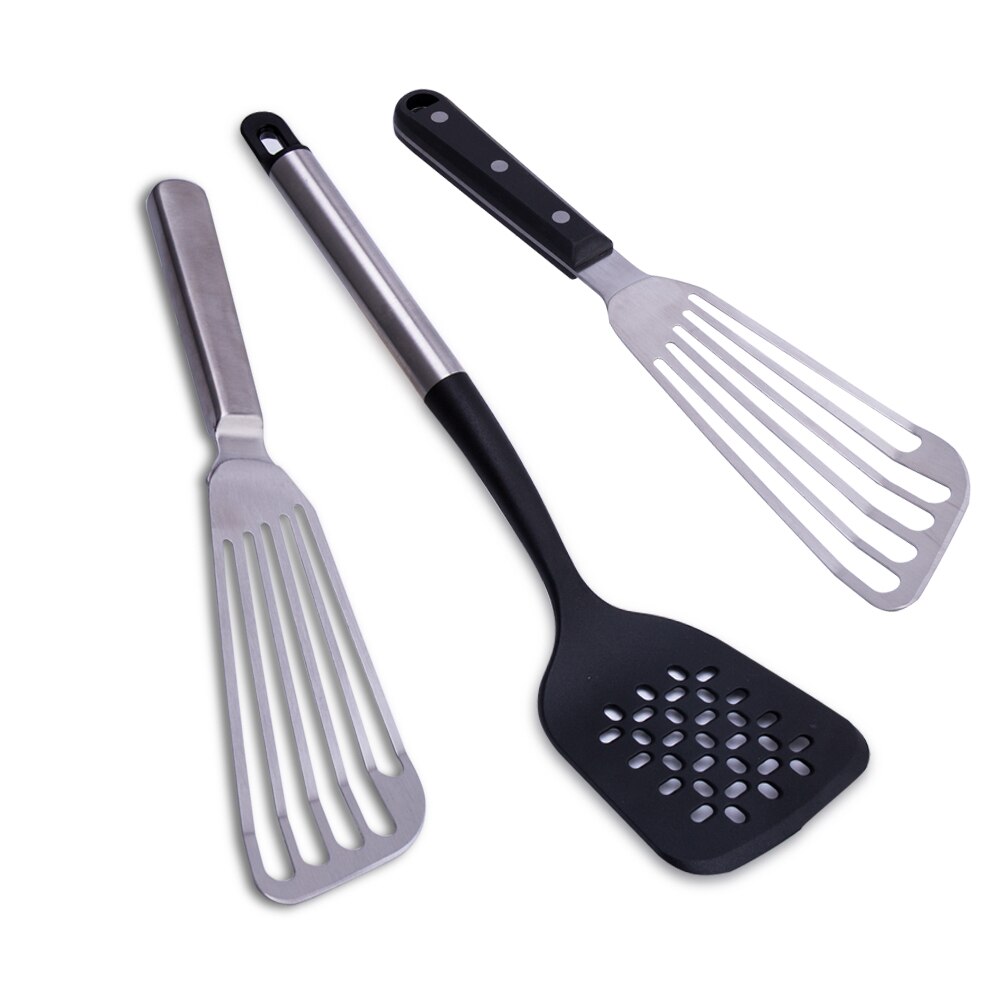 Kitchen Spatula Slotted Turner Kitchen Leaky Shovel Long Handle Kitchen Stuff Multi-purpose Stainless Steel Cooking BBQ Tools