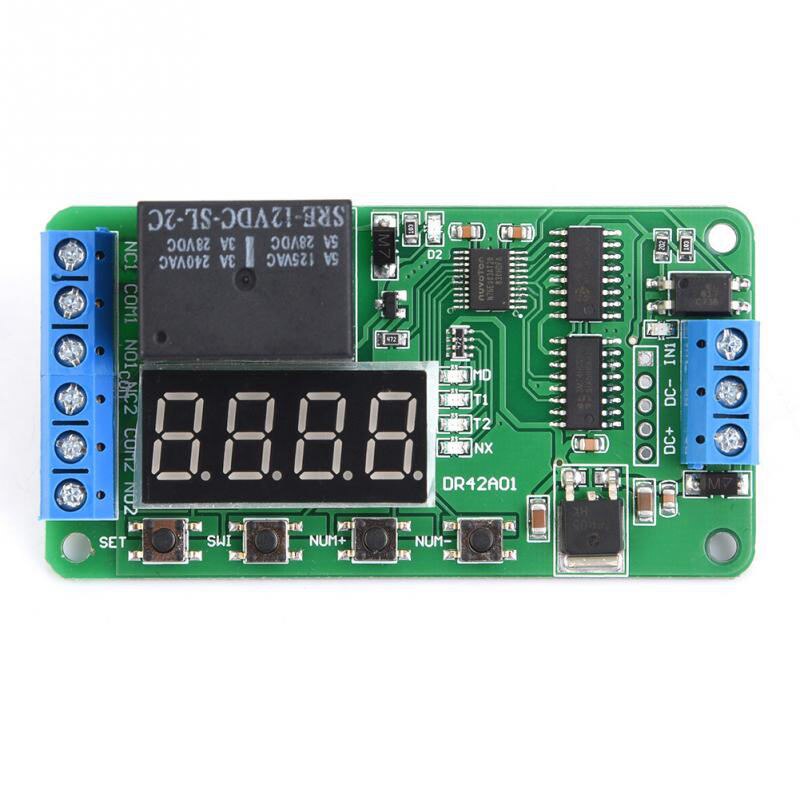 Dual Kanal 12V Multi Funktionale Dpdt Verzögerung Timer Relais Zeit Steuerung Schalter DR42A01