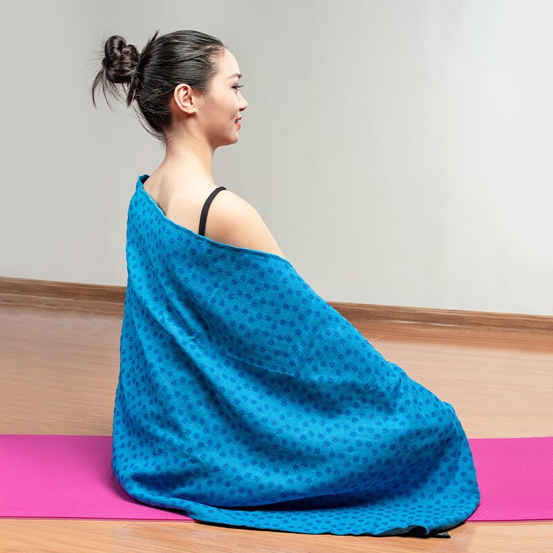 Skridsikker bomuld yogamåtte håndklædebeklædning anti-slip mikrofiber blomme prik harpiks yogamåtte pilates gymnastikmåtter