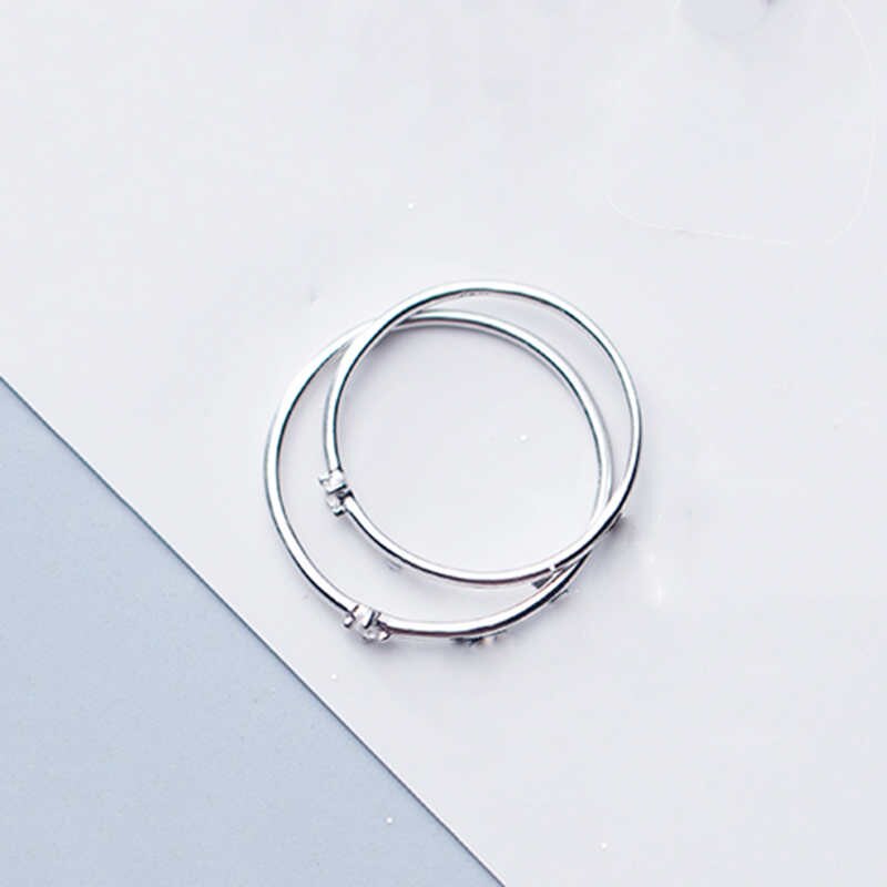 INZATT-anillo redondo de circón minimalista para mujer, Plata de Ley 925% auténtica, joyería fina para de cumpleaños, accesorios