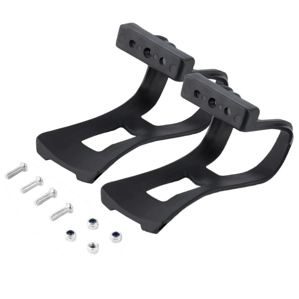1Pair Delicate Cycling Bicycle Bike Strapless Toe Pedal Clips Half Clips Black Bike Strapless Bike Toe Clips Bicycle Accessories
