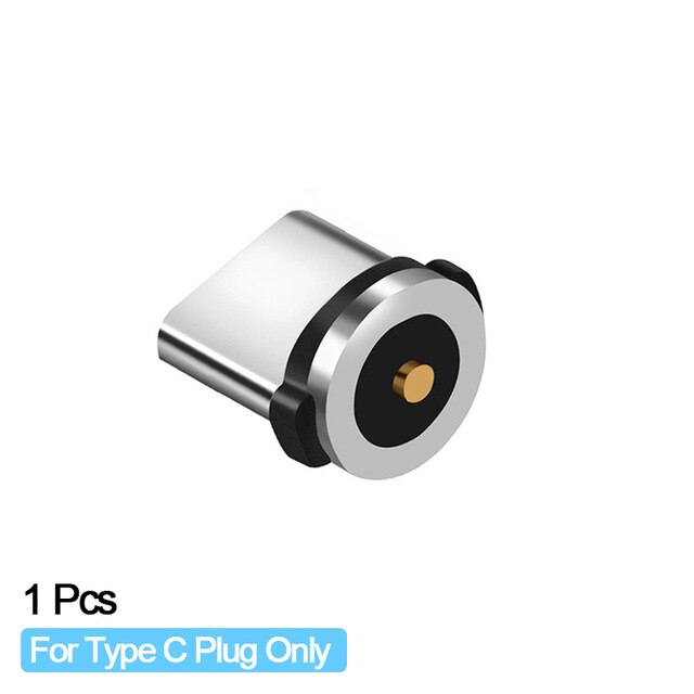 Cable magnético redondo de 8 pines tipo C, de carga rápida Conector Micro USB C, cargador magnético de teléfono para iPhone 1m: for type c
