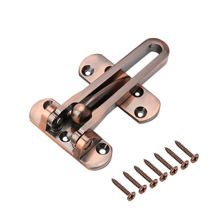 Security Door Lock Swing Bar Lock Zinc Alloy Anti-theft Door Guard Latch for Home Security Front Door Swing-in Doors