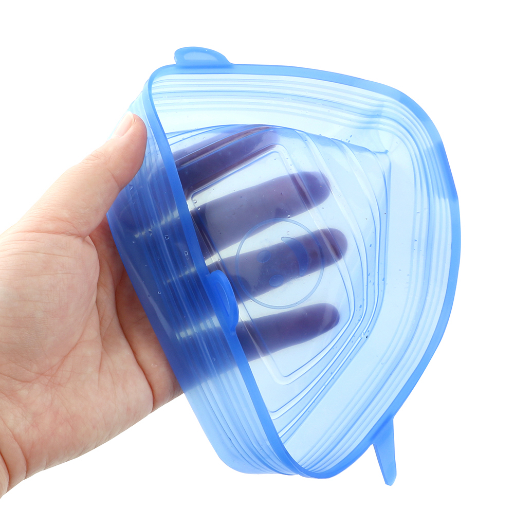 6 Pieces/Set Reusable Silicone Food Seal Wrap Square Shape Silicone Stretch Lids Keeping Food Fresh Cover Bowl Pot Lid