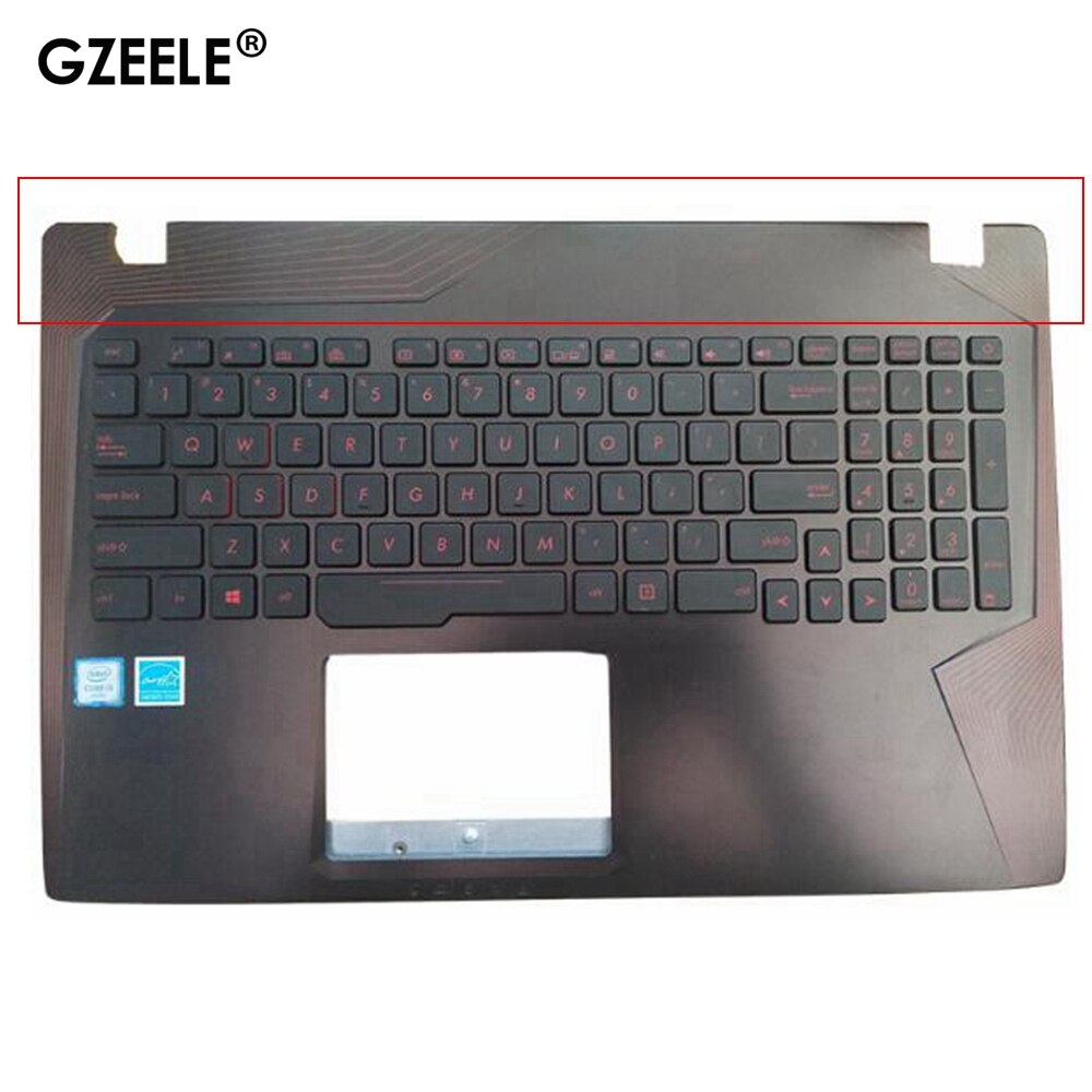 95% English Backlit Keyboard with palmrest for Asus FX753VD FX53VD ZX53V ZX73 FZ53V GL553VW GL753 FX53 VE FX553VD US: RED COVER