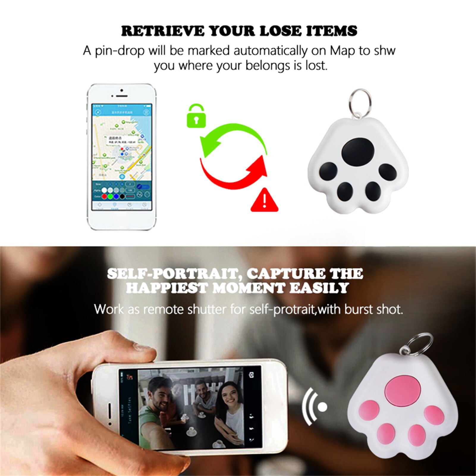 Smart Key Finder Mini Bluetooth Tracker Apparaat Auto Alarm Tegel Portemonnee Sleutels Alarm Locator Realtime Kids Huisdieren Anti-verloren