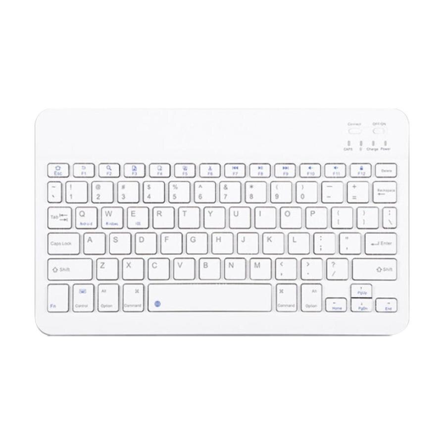 Mini Wireless Bluetooth Keyboard Mouse 10 inch Universal Portable Keyboard For iPad Tablet Computer Android IOS Mac Windows: White Keyboard