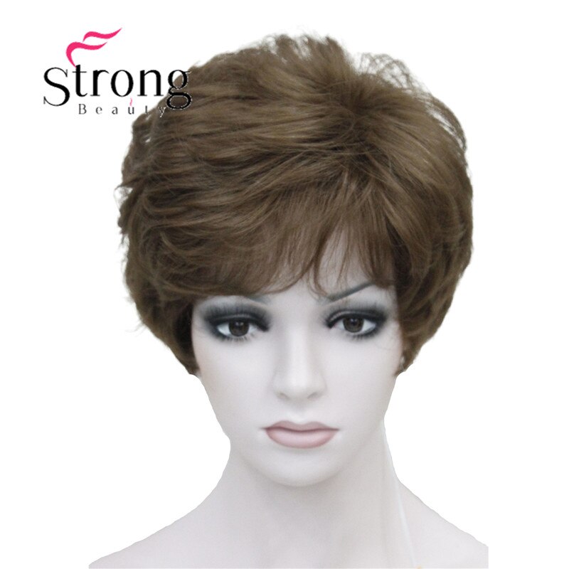 StrongBeauty Dame Frauen Kurze Syntheic Natürliche Welle Perücken Licht Braun Haar Perücke FARBE ENTSCHEIDUNGEN