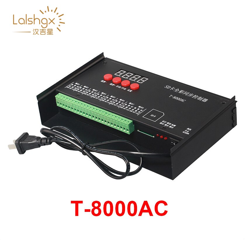 T8000 AC110-240V SD Card Pixel Controller for WS2801 WS2811 LPD8806 MAX 8192 Pixels DC5V