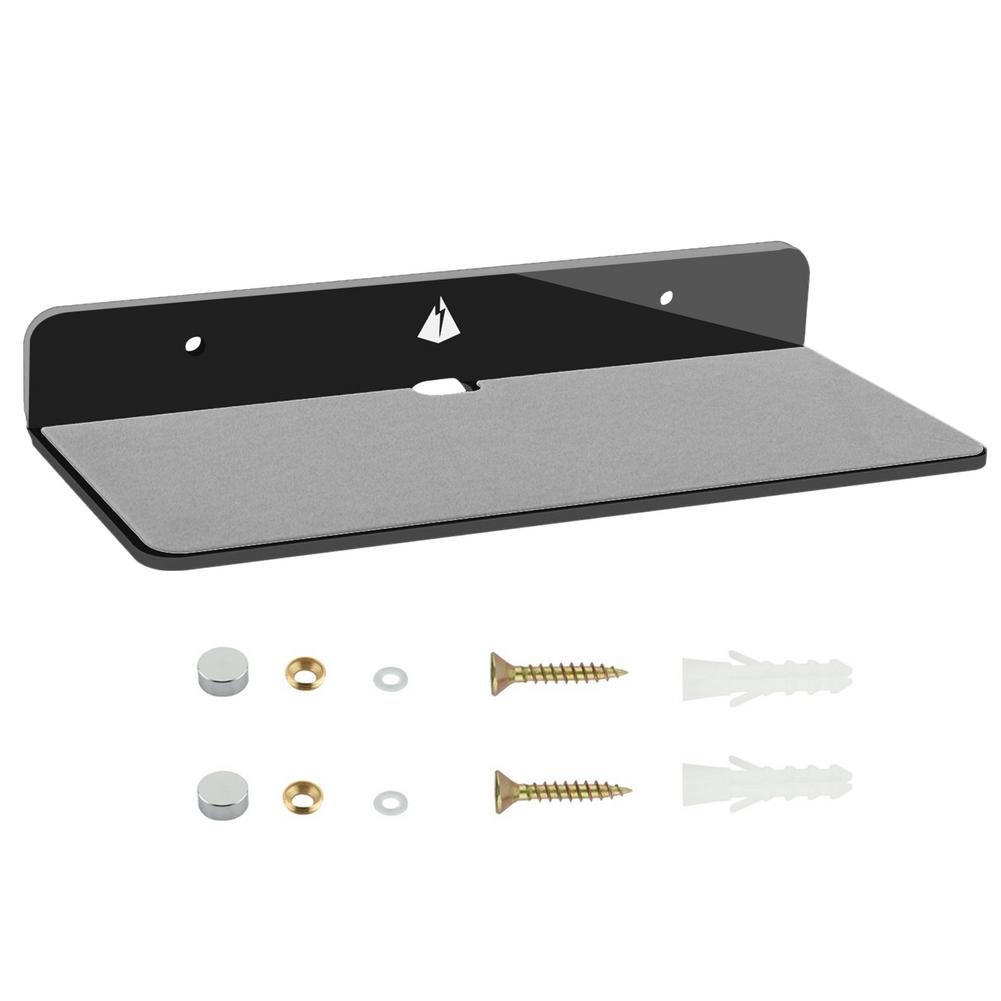 Wall Mounted Bluetooth Speaker Rack Floating Speaker Stand, Acrylic Wall Mount Display Shelf for Speaker, Webcam, Cell Phones: Black