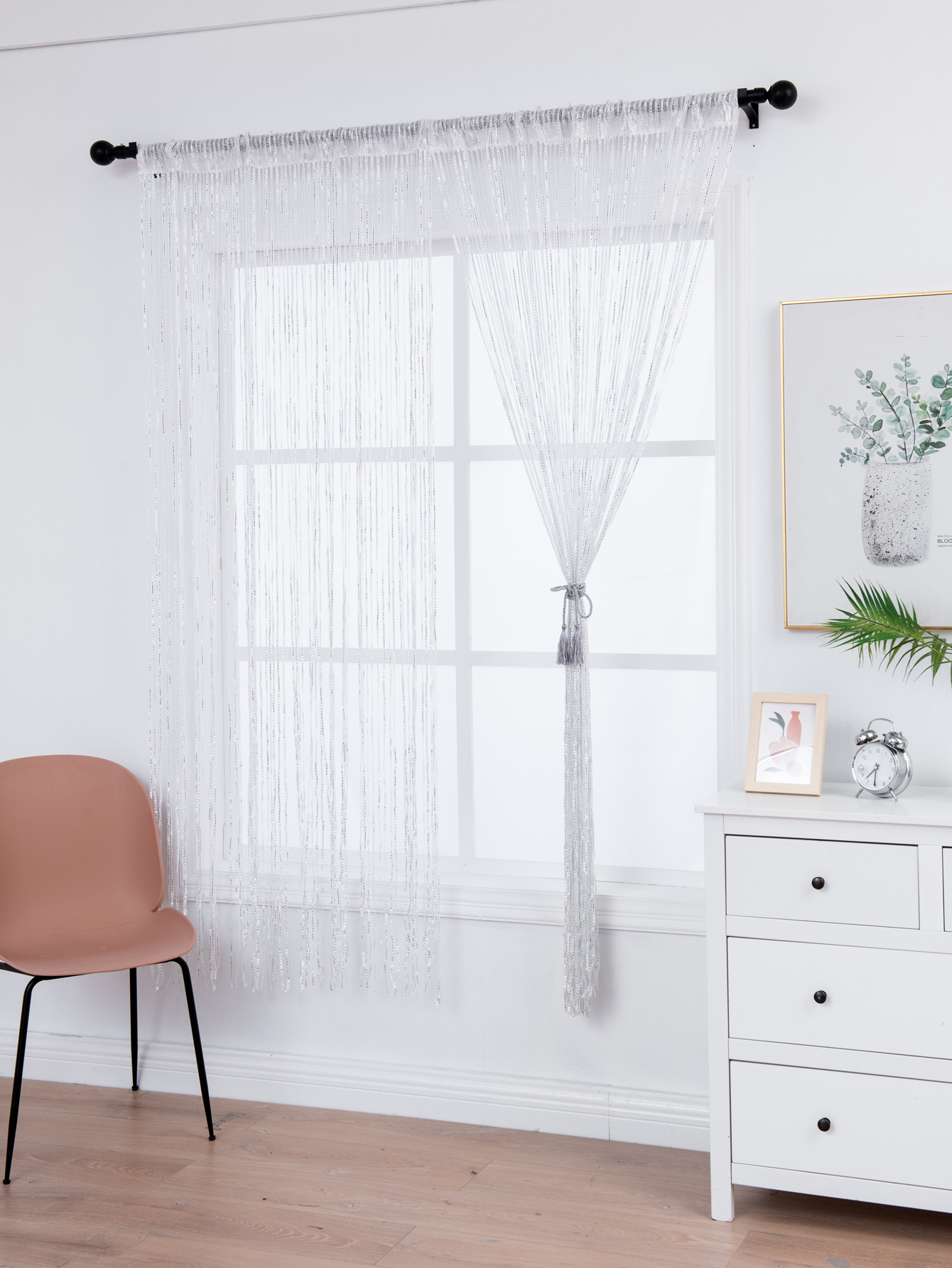 Elegancka kurtyna z koralików w kolorze szampana, dekoracyjna, ręcznie robiona, wiszące koraliki robić domu, na imprezę, wesele, stylowa przegroda robić pokoju, okno.: żółty