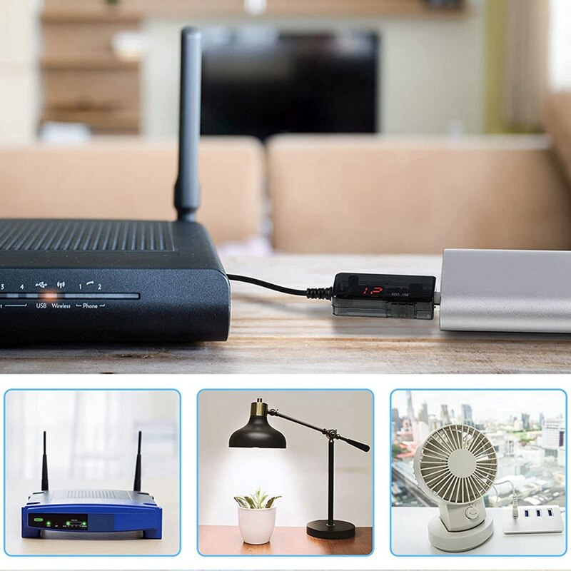 2 stück  dc 5v -zu-  dc 9v 12v usb-spannungsaufwärtswandlerkabel mit 1a -stufigem aufwärtstransformator-leistungsreglerkabel