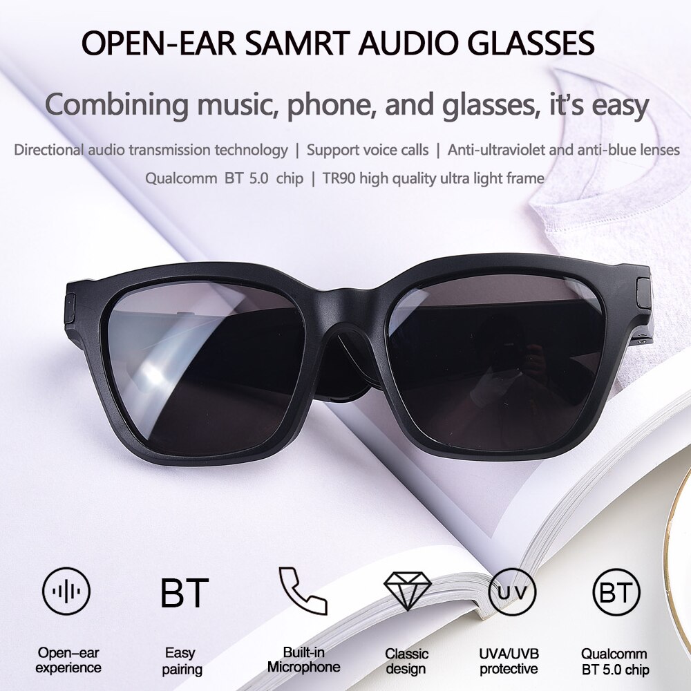 Bluetooth Smart BT5.0 casque lunettes de soleil sport écouteur stéréo casque Anti-rayons bleus UV lunettes de protection