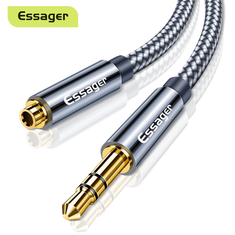 Essager Aux Kabel Jack 3.5 Mm Audio Verlengkabel Voor Hoofdtelefoon 3.5 Jack Splitter Speaker Kabel Voor Hoofdtelefoon Extender Cord