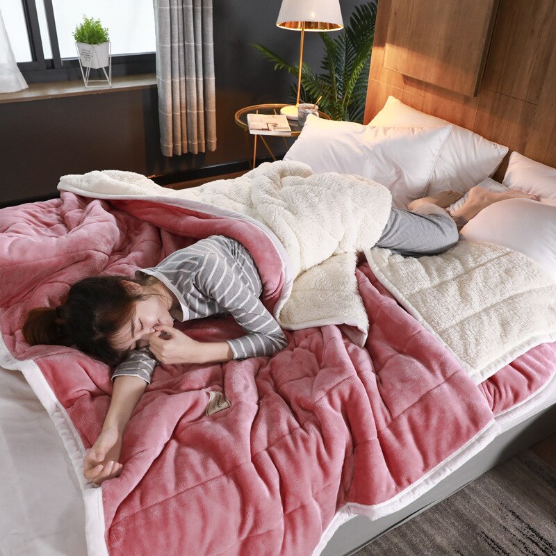 Vlies Decken Und Wirft Erwachsene Dicke Warme Winter Decken Heimat Super Weiche Bettdecke Luxus Solide Decken Auf Zwilling Bettwäsche: Stil 2 / 180x200 cm
