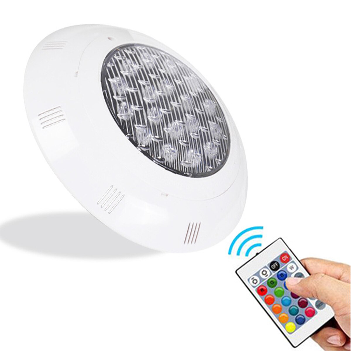 24V RGB Underwater Swimming Pool Light IP68 Waterproof Spa Lamp With Remote Control LED High-Power Infrared Wall-Mounted Light