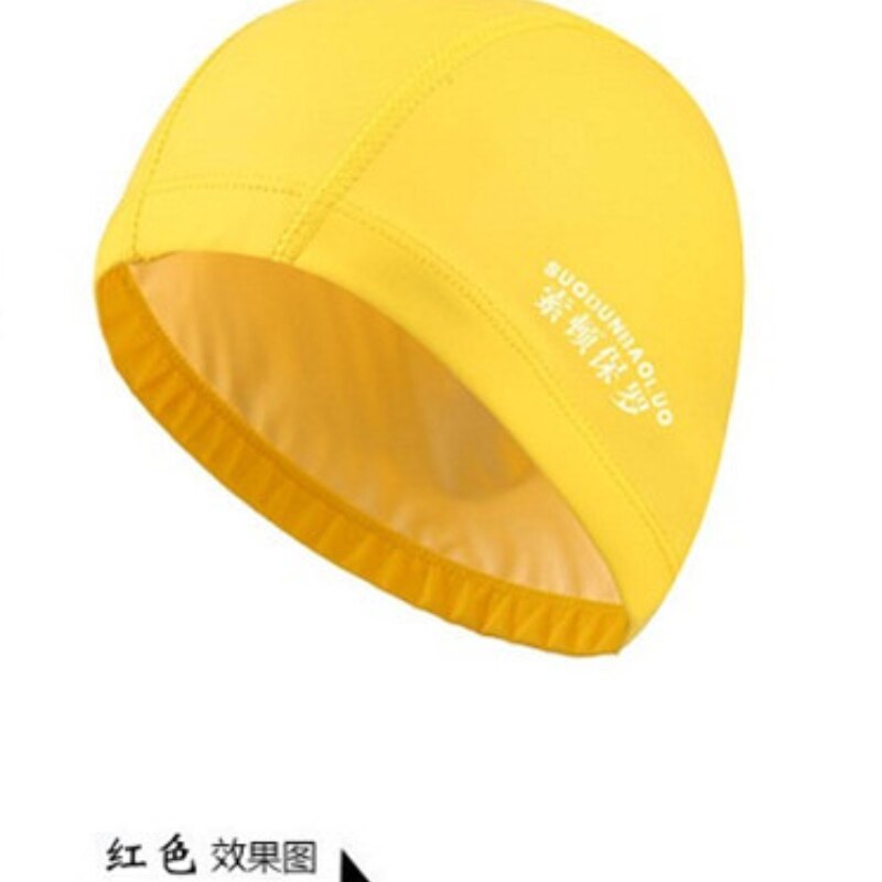 Accesorios de natación para adultos y hombres, gorro de tela de poliuretano impermeable, elástico, protección de orejas, pelo largo, deportes, gorro de piscina: 2