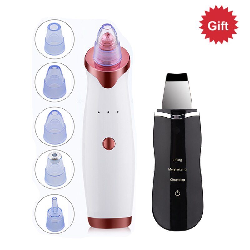 Vacuum Suction Blackhead Remover Facial Acne Removal Tools + Ultrasonic Skin Pore Cleaner Skin Care Machine