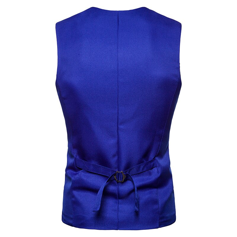 Royal Blue Suit Vest Men Brand Double Breasted Dress Vest Waistcoat for Men Casual Sleeveless Cardigan Vests