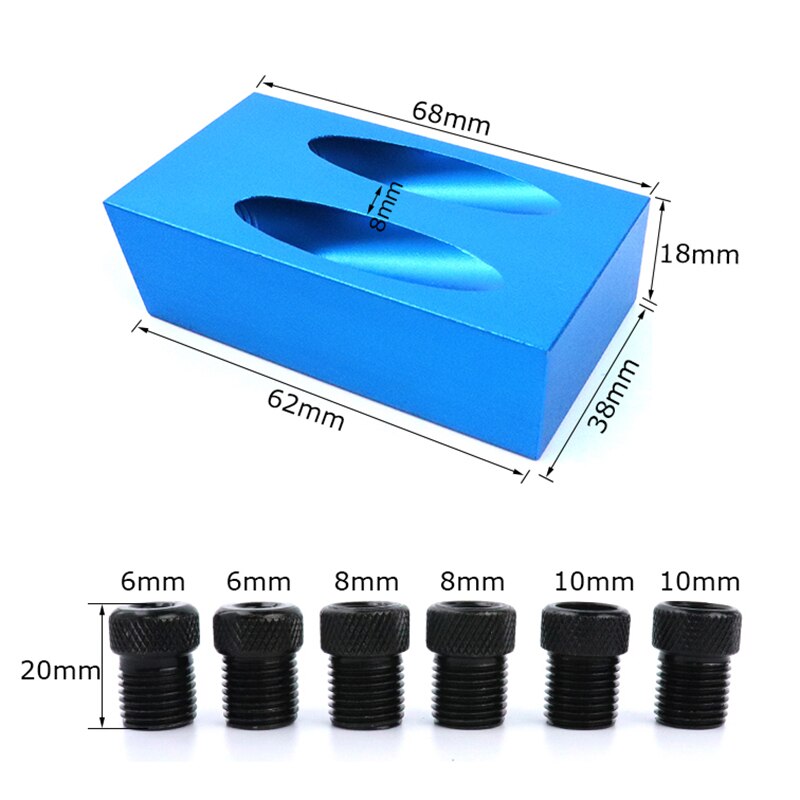 Bois Enchâssées Gabarit Kit 6/8/10Mm Perceuse Angulaire Guide Ensemble Perforateur Localisateur Gabarit Foret Ensemble Pour Bricolage Outils de Menuiserie (