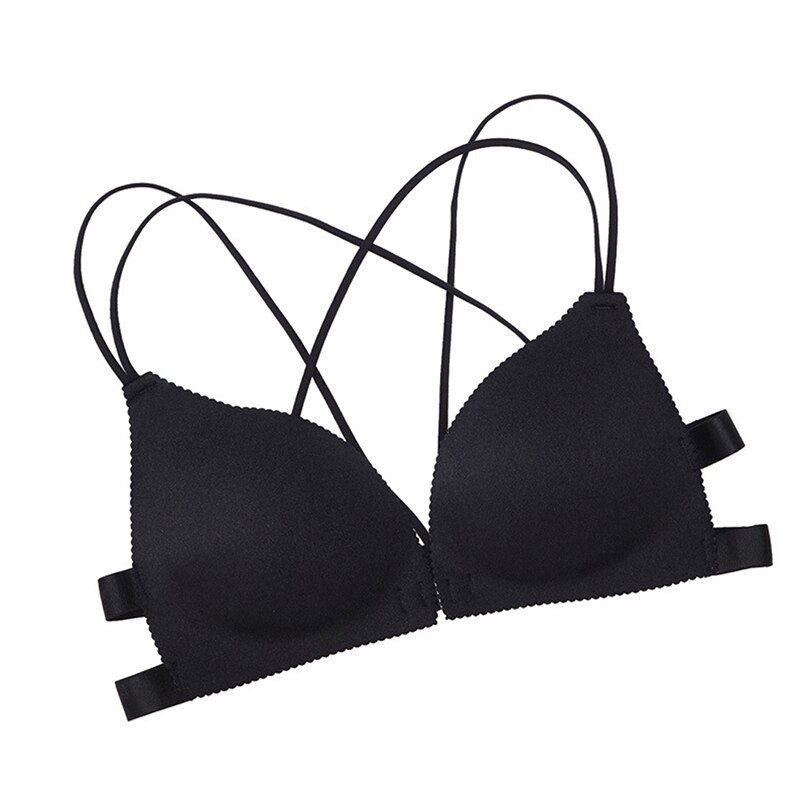 Front Buckle Beauty Back Bra No Steel Ring Small Chest Gather Up Underwear Feminine Sense Seamless Underwear One-piece Slim Bra