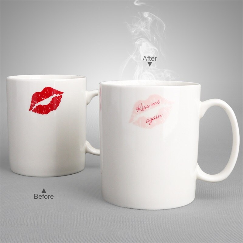 ZOOOBE Creatieve Kleur Veranderende Mok Kus me weer Warmtegevoelige Keramische Drinkware Voor Thee Melk Koffie Mokken Cup