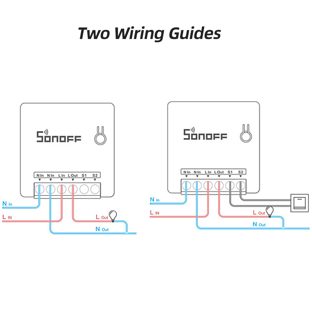 Itead sonoff mini basic gjør-det-selv wifi-bryter 2ch- veis smart bryter timer lysbryter stemme fjernkontrollmodul arbeid med alexa