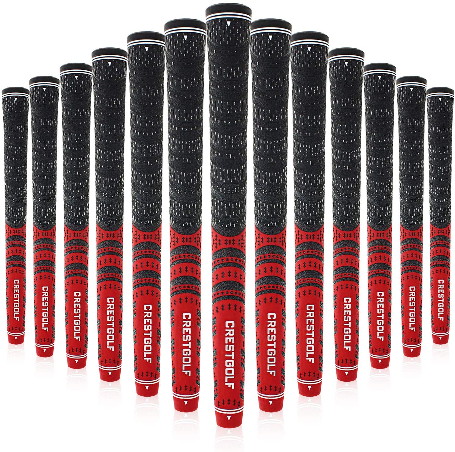Golf Club Grip Standard Size, Golf Anti-Slip Iron Grip, All-Weather Control Thread Technology Rubber Combine with Carbon Yarn: Red Standardsize