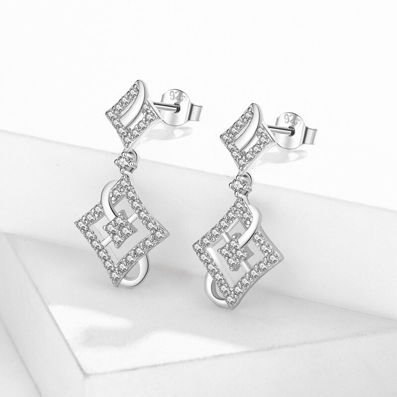 Sodrov 925 Zilveren Sieraden Stud Oorbellen Voor Vrouwen Vorm Aaa Zirkoon Zilveren Oorbellen