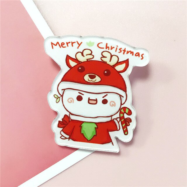 Kerst Badges Leuke Sok Elanden Snoep Broche Acryl Pin Badges Pictogrammen Op De Rugzak Medaille Decoratie Badge Voor Kleding: K