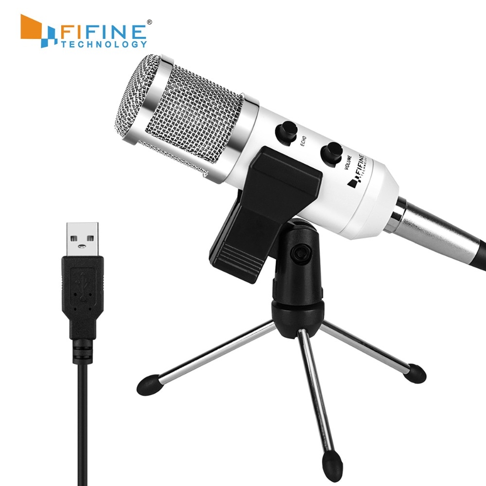 Fifine Usb Microfoon, plug & Play Condensator Microfoon Voor Pc/Computer Podcasting Een Lijn Vergadering Zelf Studiorecording (K056)