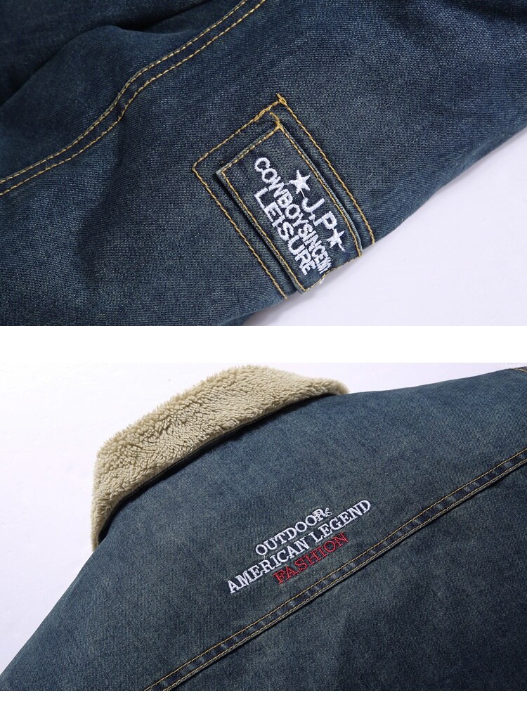 Sherpa Männer Jacken Plus Größe 6XL Winter Mantel Parka Innere Vlies Denim Jacke drehen-unten Jeans Outwear Mantel Herren kleidung, ZA292