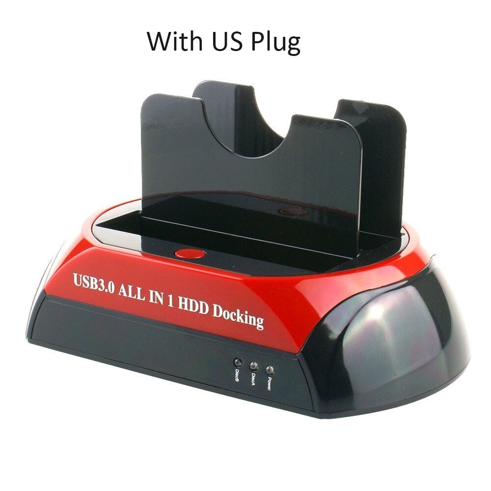 USB3.0 High-speed Doppel Dock HDD Docking Station 2,5 zoll 3,5 zoll SATA IDE Hub Externe Speicher Gehäuse Box UNS typ: Black