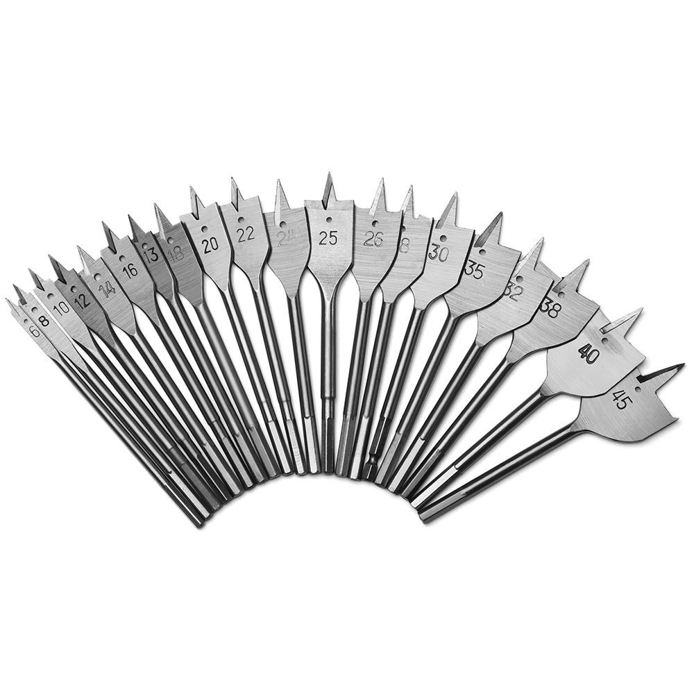 Jeu de forets plats à bois en acier à haute teneur en carbone, forets à bêche de travail de calcul, outil de travail de calcul durable, 6-50mm, 1 pièce